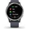 Часы GARMIN VENU SILVER STAINLESS STEEL BEZEL WITH GRANITE BLUE CASE AND SILICONE BAND 10599